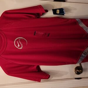 Nike Red Athletic Shirt with Silver Logo